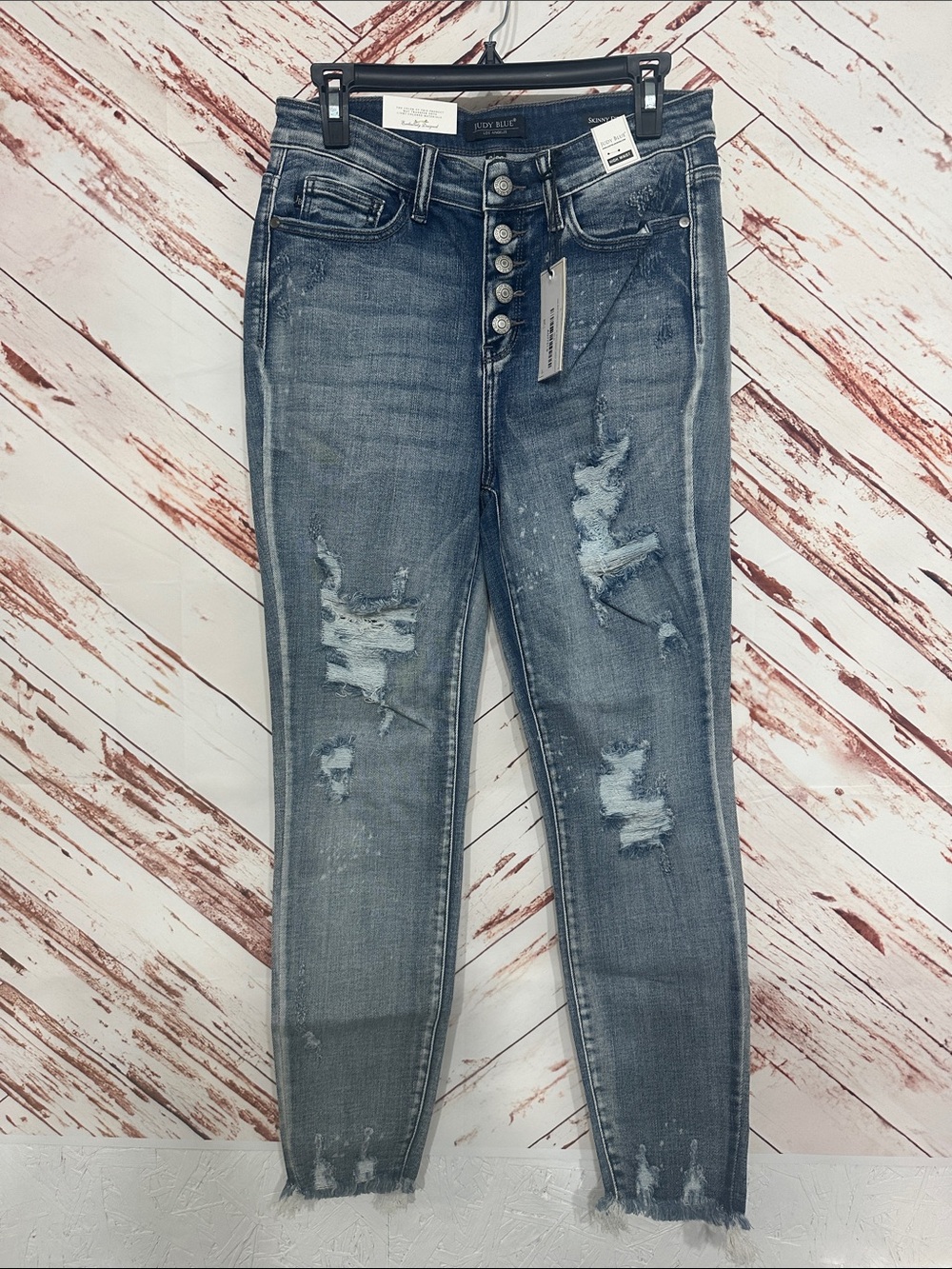 NWT Judy Blue  Blue Distressed Skinny Jeans